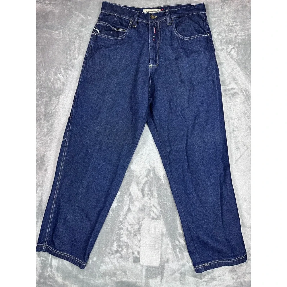 Willie‎ Esco Duns Vintage 90s Baggy Carpenter Jeans Dark Wash Indigo Mens 36x31
